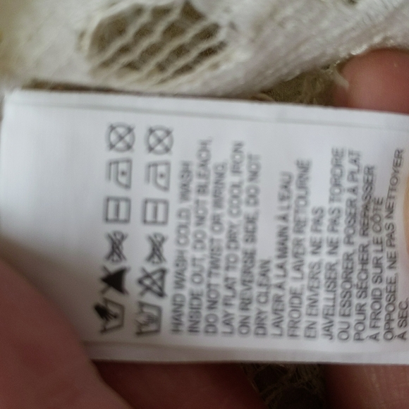 Lucky Brand Floral Lace Crocheted Whimsical Dainty Transparent Top Medium Ivory - Picture 14 of 16